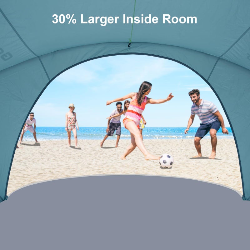 Gorich Beach Tent Sun Shelter with UPF50+ UV Protection for 3/4-5/6-7 Person, Lightweight & Portable Shade Canopy with 2 Zippered Doors, Easy Setup Family Beach Umbrella - Image 2