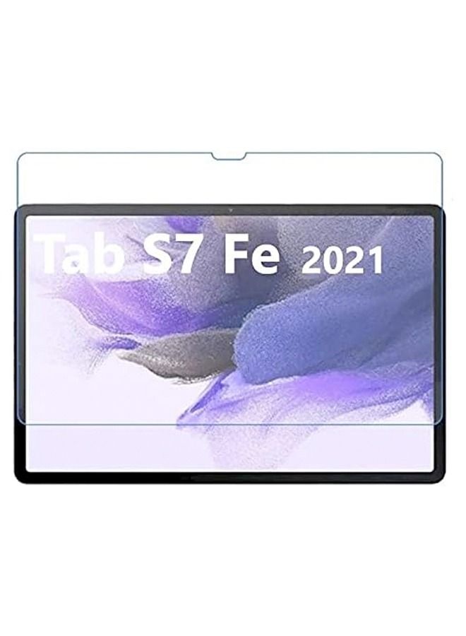 Galaxy Tab S7 FE Screen Protector Clear Tempered Glass for Galaxy Tab S7 FE 5G (12.4 Inch) SM-T730 / SM-T736B (Clear)