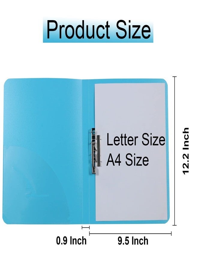 Acocony Punchless Binder with Clamp Letter Size Punchless Clamp Binder 8.5 x 11 Report Covers Plastic Watery Blue Pack of 6 - Image 2