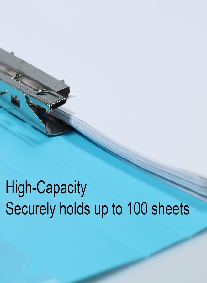 Acocony Punchless Binder with Clamp Letter Size Punchless Clamp Binder 8.5 x 11 Report Covers Plastic Watery Blue Pack of 6 - Image 3
