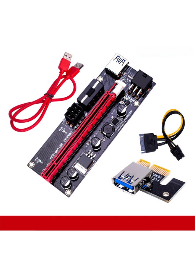 كابل تمديد بطاقة رسوميات PCI-E أسود كينج كونج 009S محول USB 3.0 محول PCIe 1x إلى 16x - Image 4