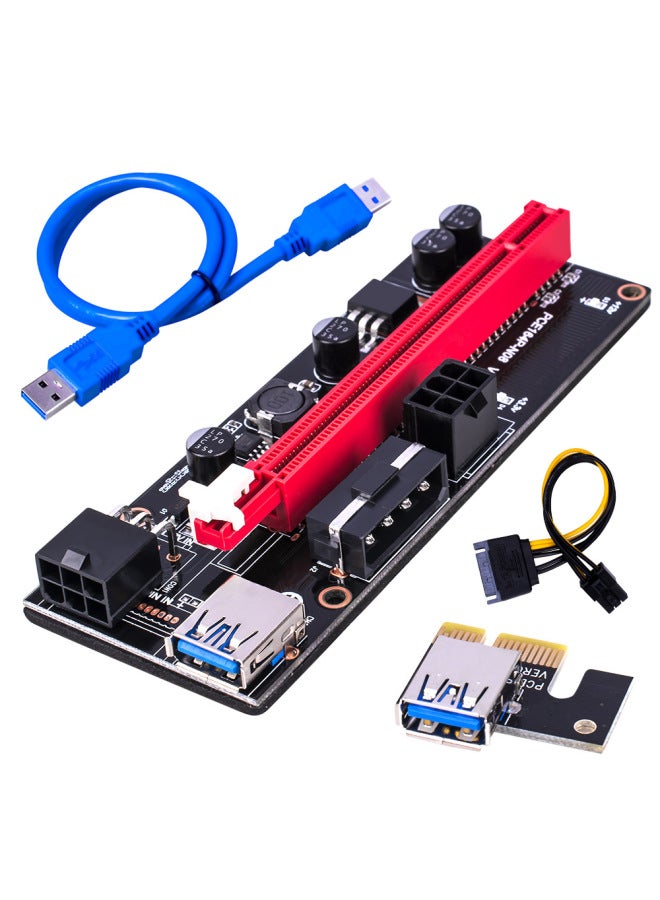 كابل تمديد بطاقة رسوميات PCI-E أسود كينج كونج 009S محول USB 3.0 محول PCIe 1x إلى 16x - Image 5