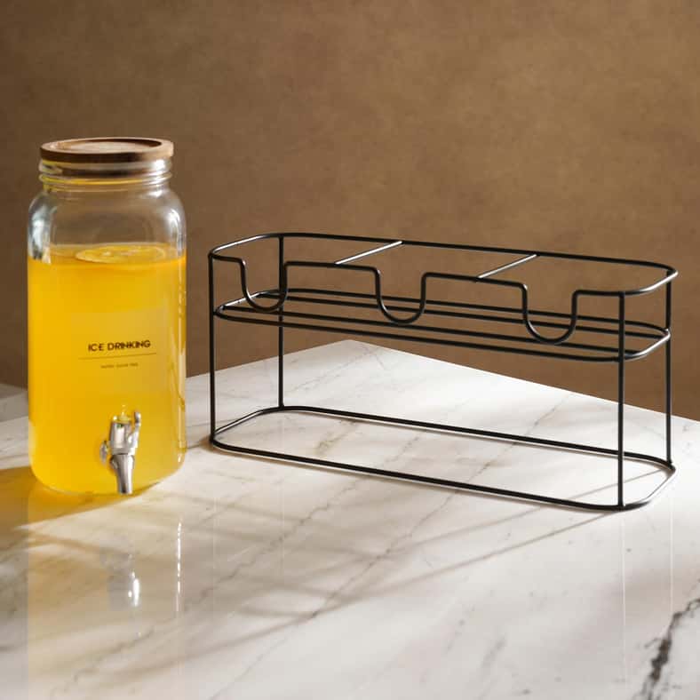 Pan Home Hurley 3-Piece Drink Dispenser With Metal Stand 2.2L - Clear - Image 5