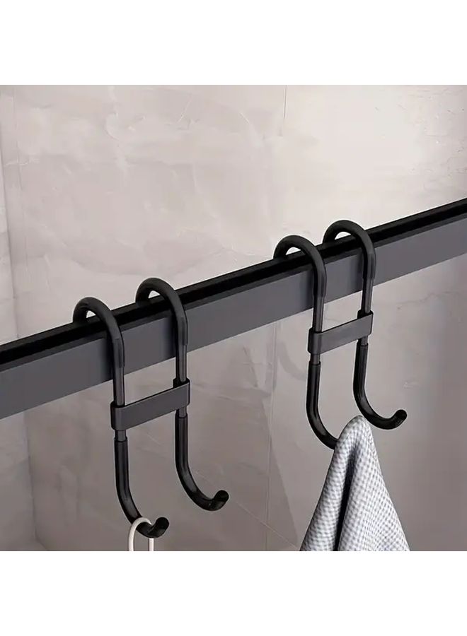Black Heavy Duty Rust Resistant Plastic Shower Door Hooks for Towels Clothes Coats Bathroom Organizer - Image 5