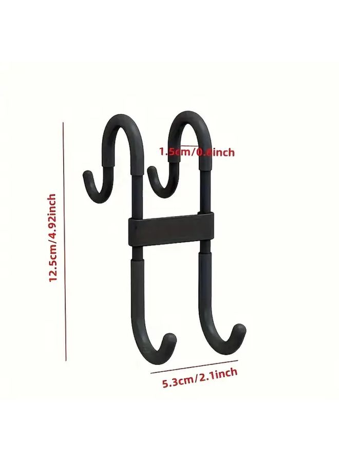 Black Heavy Duty Rust Resistant Plastic Shower Door Hooks for Towels Clothes Coats Bathroom Organizer - Image 3