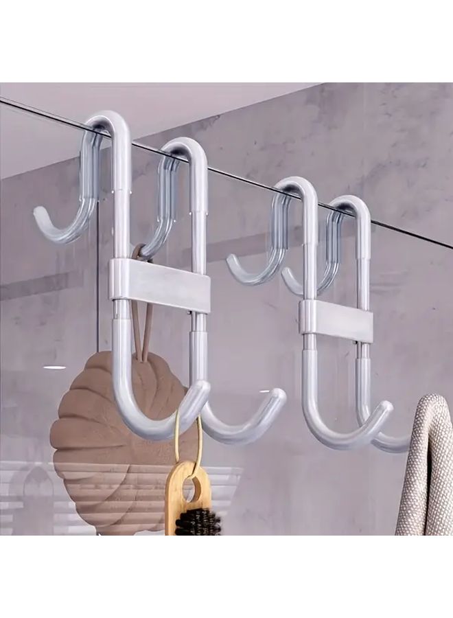 Black Heavy Duty Rust Resistant Plastic Shower Door Hooks for Towels Clothes Coats Bathroom Organizer - Image 2