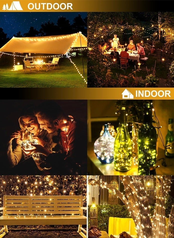 MODI 50Meter LED Fairy String Ramadan Lights – 320 LEDs, Warm White, 8 Modes, Waterproof Outdoor Curtain Lights for  Eid, Diwali, Ramadan, Decorations, Home, Garden, Balcony, Party, Indoor & Outdoor Use - Image 4