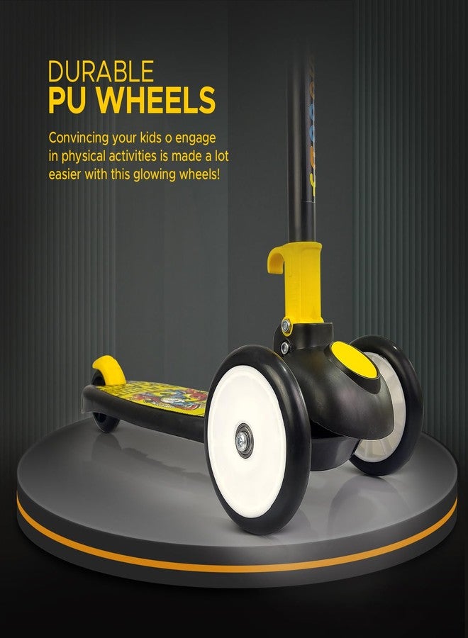 NHR Smart Kick Scooter for Kids, 4 Adjustable Height Scooter, Foldable & Attractive PU Wheels with Rare Brakes for Kids Age Upto 2+ Years (20 kg, Black) - Image 3