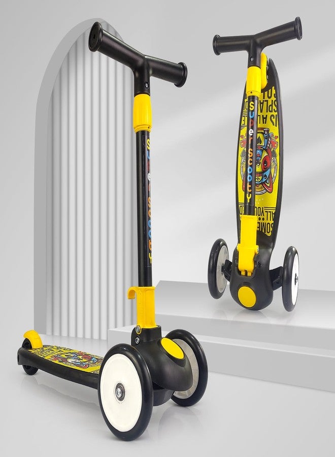 NHR Smart Kick Scooter for Kids, 4 Adjustable Height Scooter, Foldable & Attractive PU Wheels with Rare Brakes for Kids Age Upto 2+ Years (20 kg, Black) - Image 1