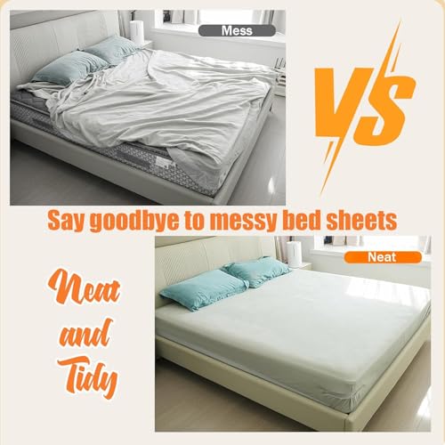 Delzon Lock Sheet Holders,Bed Sheet Lock Clips, Sheet Holders Keep Sheets Firm & Tight, Heavy Duty Bed Sheet Holder Corner Fitted Easy Installation (4 Pcs) - Image 3