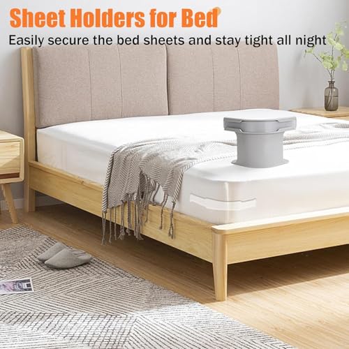 Delzon Lock Sheet Holders,Bed Sheet Lock Clips, Sheet Holders Keep Sheets Firm & Tight, Heavy Duty Bed Sheet Holder Corner Fitted Easy Installation (4 Pcs) - Image 4