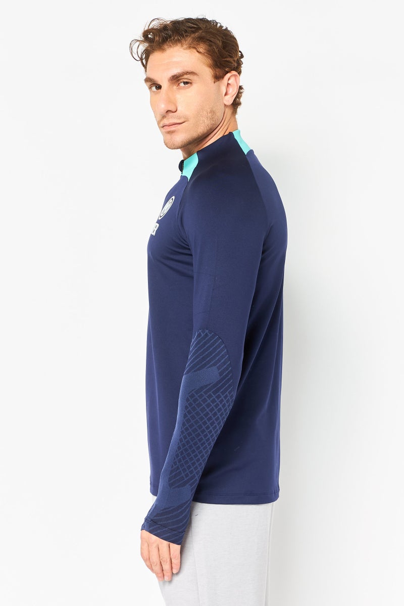 Nike قميص تدريب طويل الأكمام للرجال بتصميم نحيف، أزرق داكن - Image 2