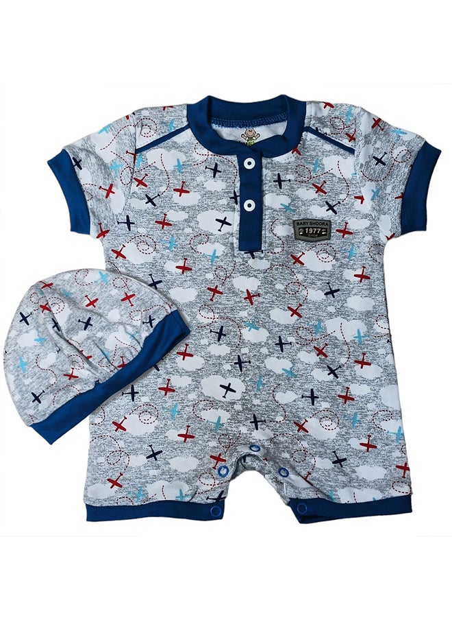 BabyShoora Baby Boys Jumpsuit With beanie  - Image 1