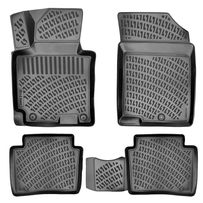 RizLiner Hyundai Elantra 20112016 No GT or Touring Models Floor Mats 3D Custom Fit Compatible with Hyundai Rubber Car Mat Laser Measured Floor Liner All Weather Waterproof Odorless Front Rear
