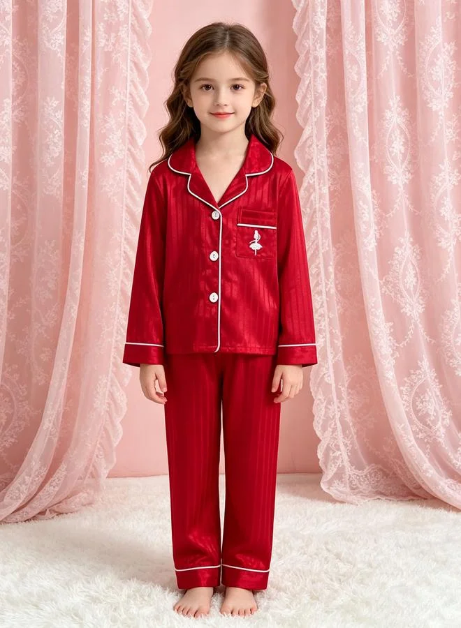 Take Two 2-Piece Red Striped Top And Pants Set
