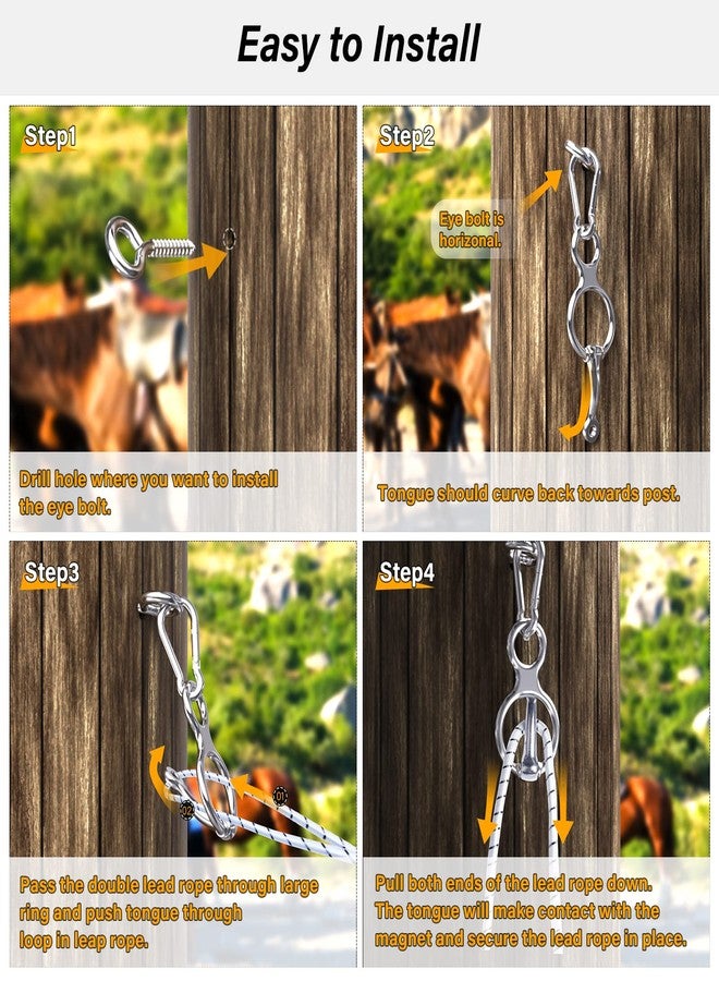 Debialo Horse Tie Ring, Horse tack and Supplies, Safe Horse Accessories,Horse Training Equipment with Eye Bolt,Quick snap,Humane Way Tie Ring,Prevent Horses from Pulling Back,Durable Steel - Image 2