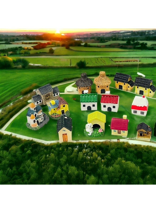 Moira Pack of 15 Miniature Toy Huts/Houses/Cottages for Dollhouse Decor, Model Making, Craft Activity, Cake Topper, Plant Decoration, Fairy Gardens, Terrarium - Image 3