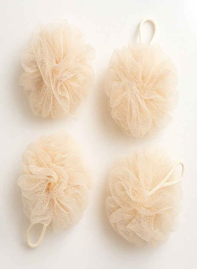 Nuwishtek Large Bath Loofah Sponge Scrubber Exfoliator for High Lather Cleansing (Pack of 4) (Peach) - Image 1