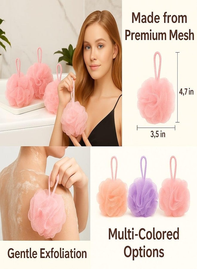 Nuwishtek Large Bath Loofah Sponge Scrubber Exfoliator for High Lather Cleansing (Pack of 4) (Peach) - Image 2
