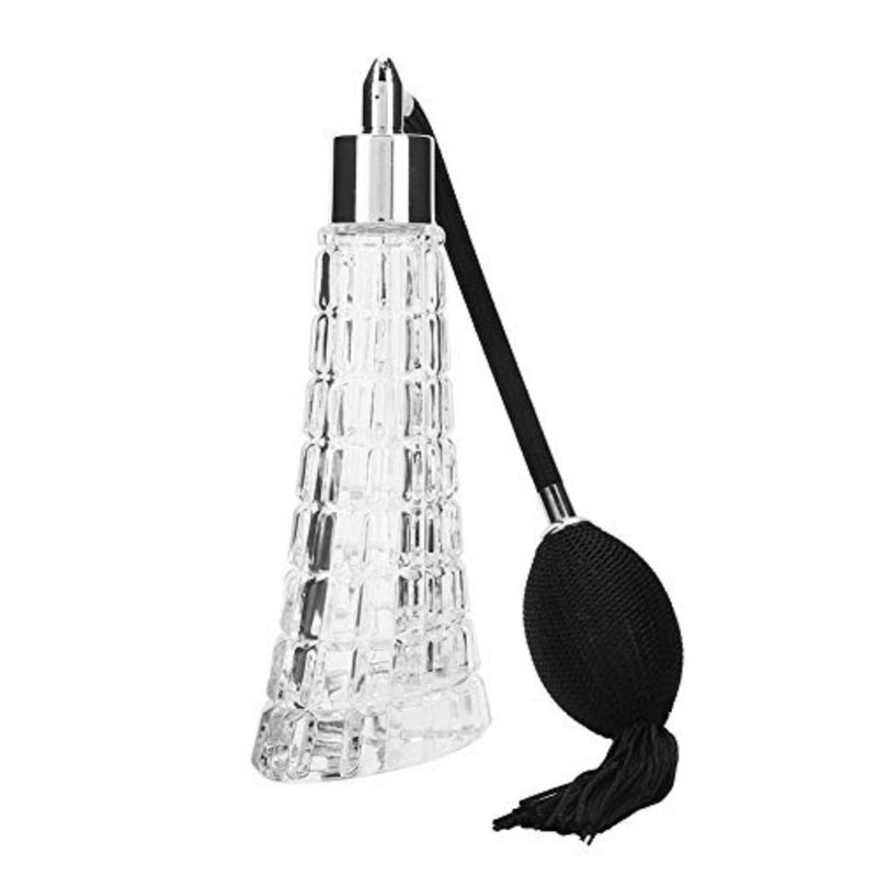Glass Refillable Vintage Perfume Bottle with Black Bulb and Tassel Atomizer Sprayer - 2.53oz/75ml - Image 4