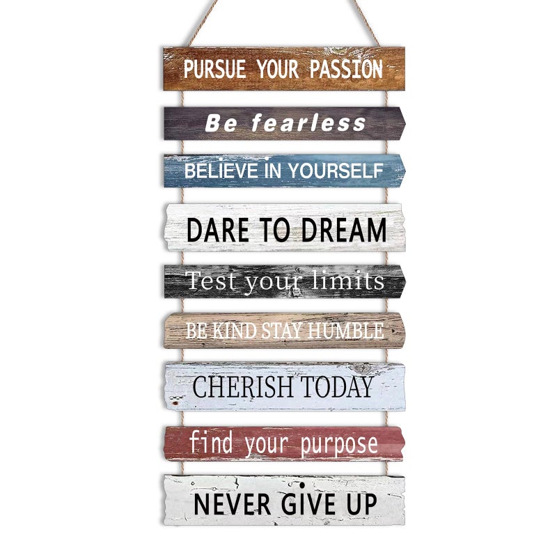Joyhawk Motivational Wall Art Decor with Positive Quotes Inspirational Wall Art Room Decor for Teen Girls Women Rustic Wall Hanging Plaque Sign for Home Office Living Room Bathroom  12x24 inch