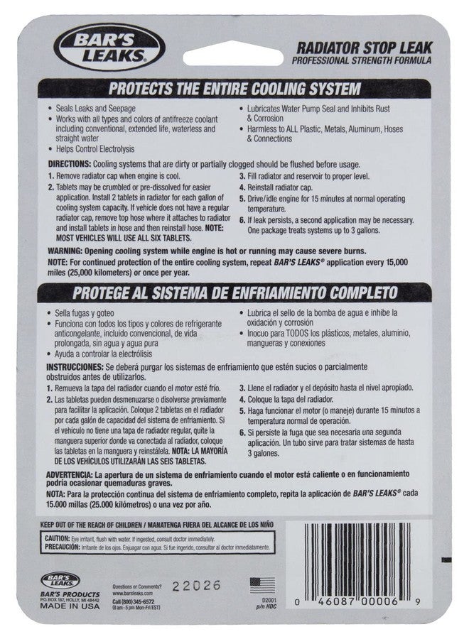 Bar's Leaks HDC Radiator Stop Leak Tablet - 60 Grams, Brown - Image 2