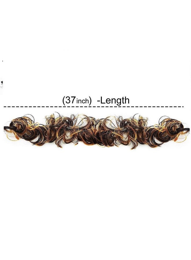 SUPER GELINGEN Women Frill Hair Extensions For Ponytail And Bun Juda Maker Hair Extension Pack Of 2 (Gold) - Image 2