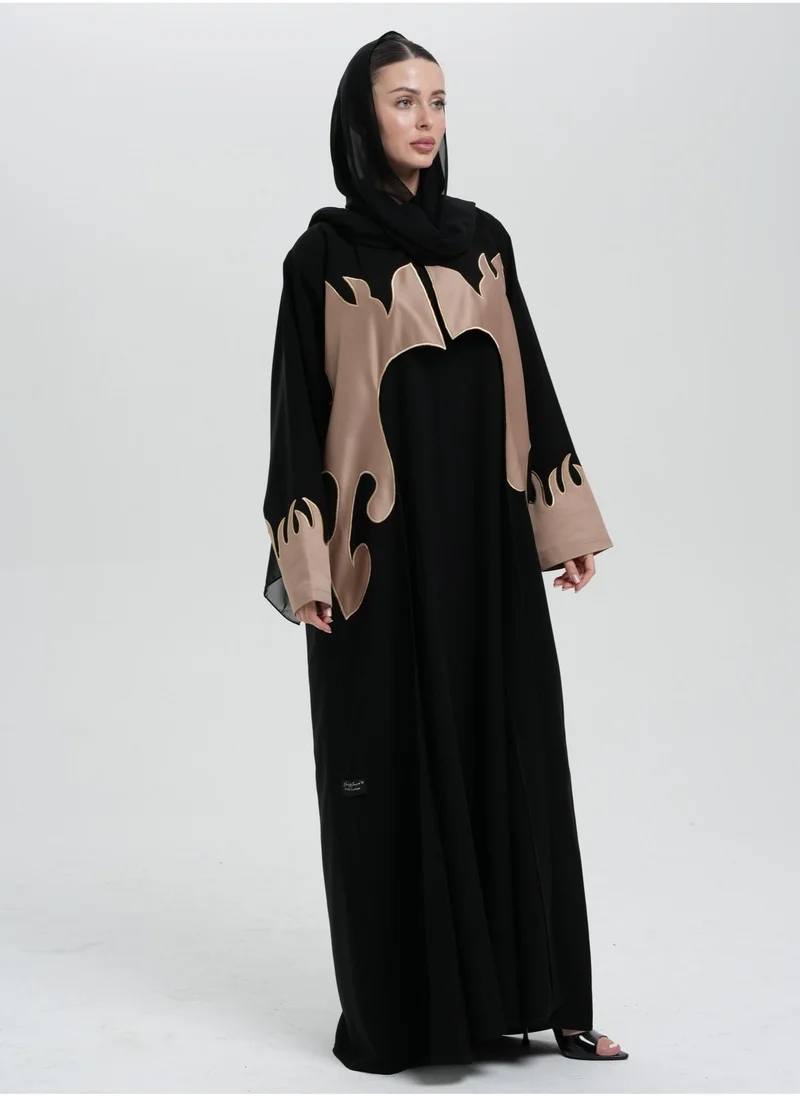 Meem by Mariyah Applique Coat abaya with inner