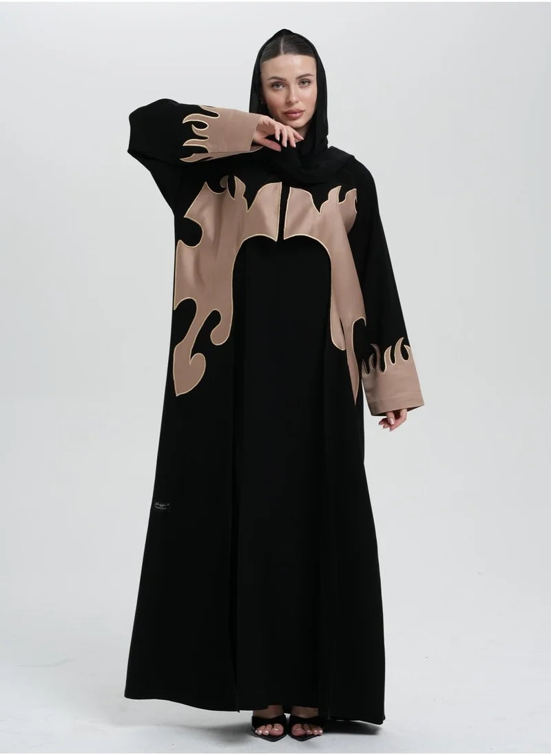 Meem by Mariyah Applique Coat abaya with inner