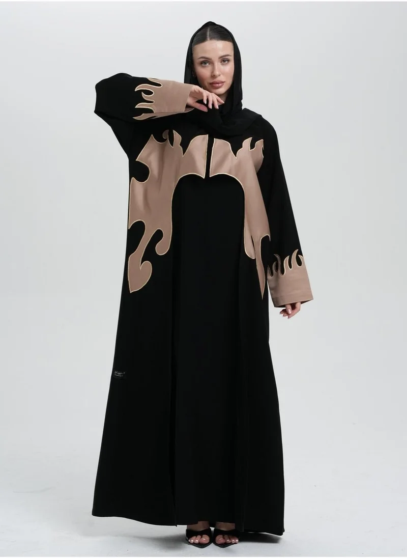 Meem by Mariyah  Applique Coat abaya with inner for Women | Best Price UAE