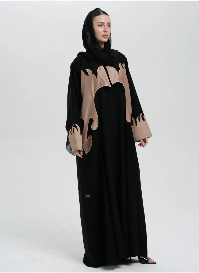 Meem by Mariyah  Applique Coat abaya with inner for Women | Best Price UAE