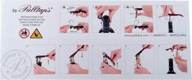 Pulltap's Genuine Classic 500 Waiter's Corkscrew – Double-Hinged Wine Key with Hinged Foil Cutter – Patented Design – Made in Spain – Black (Negro) - Image 5