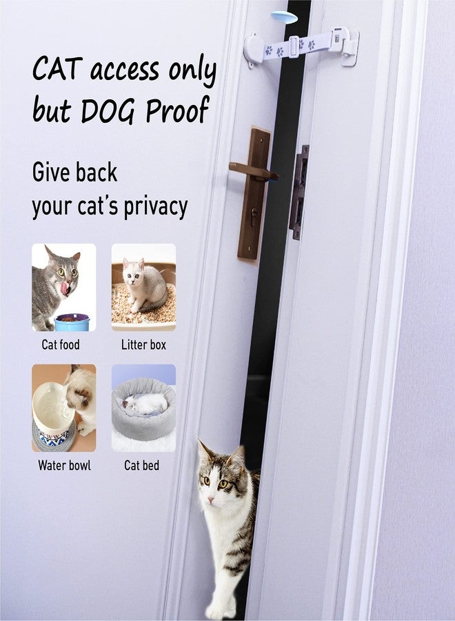 Neobay Adjustable Door Strap and Latch, Damage-Free Cat Door Latch to Keep Dog Out of Litter Box, Economical Alternative of Pet Gates, Basic with Stopper 1 Pack - Image 2