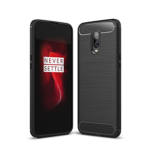 CruzerLite Case Compatible with Cellphone Oneplus 6T Case, Carbon Fiber Shock Absorption Slim Case Compatible with Cellphone Oneplus 6T (Black) - Image 1