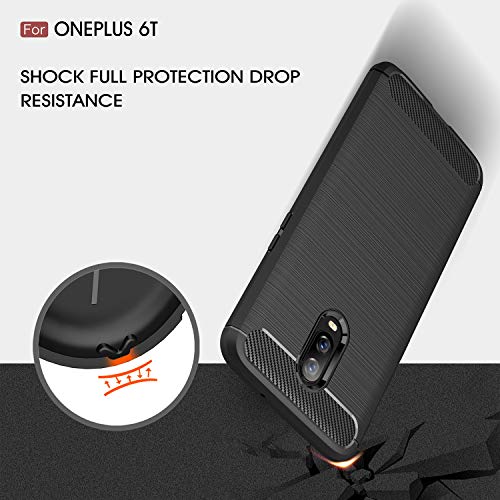 CruzerLite Case Compatible with Cellphone Oneplus 6T Case, Carbon Fiber Shock Absorption Slim Case Compatible with Cellphone Oneplus 6T (Black) - Image 3
