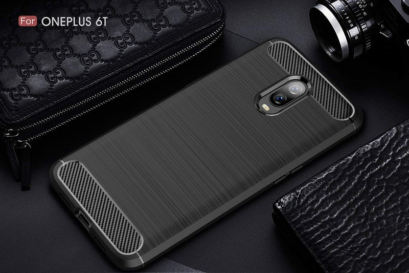 CruzerLite Case Compatible with Cellphone Oneplus 6T Case, Carbon Fiber Shock Absorption Slim Case Compatible with Cellphone Oneplus 6T (Black) - Image 2