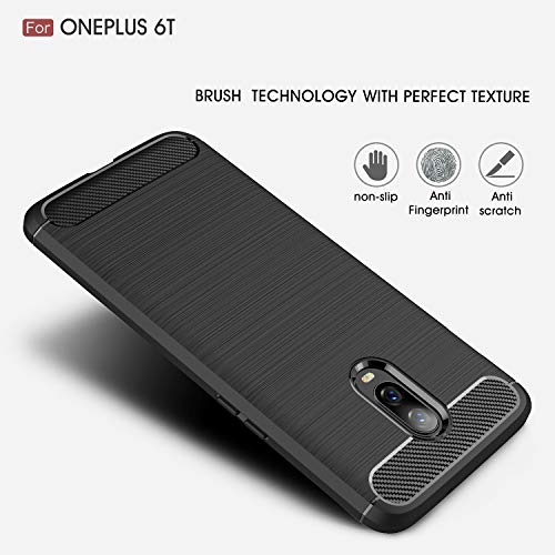 CruzerLite Case Compatible with Cellphone Oneplus 6T Case, Carbon Fiber Shock Absorption Slim Case Compatible with Cellphone Oneplus 6T (Black) - Image 4