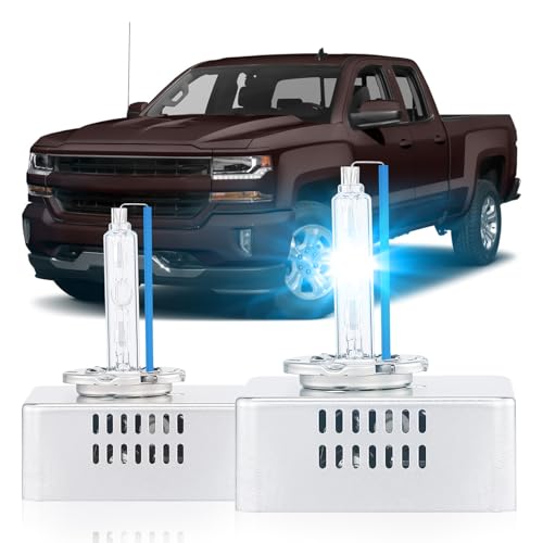 SENROBO D5S HID Headlight Bulbs Fit for 2016 2017 2018 Chevy Silverado 1500 LT LTZ LS WT 2015-2018 GMC Sierra 1500 2500 3500 HD, High Low Beam Xenon Light, 8000K White Blue, Pack of 2 - Image 1