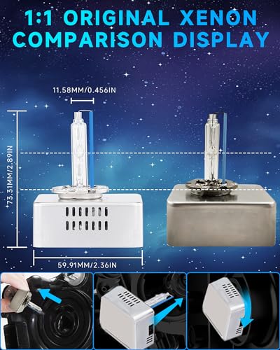SENROBO D5S HID Headlight Bulbs Fit for 2016 2017 2018 Chevy Silverado 1500 LT LTZ LS WT 2015-2018 GMC Sierra 1500 2500 3500 HD, High Low Beam Xenon Light, 8000K White Blue, Pack of 2 - Image 5