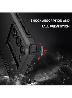 Generic TPU Tough PC Cover For Samsung Galaxy S24 Ultra Slide Camera Kickstand, Military Shockproof Protective Phone Case  - Image 3