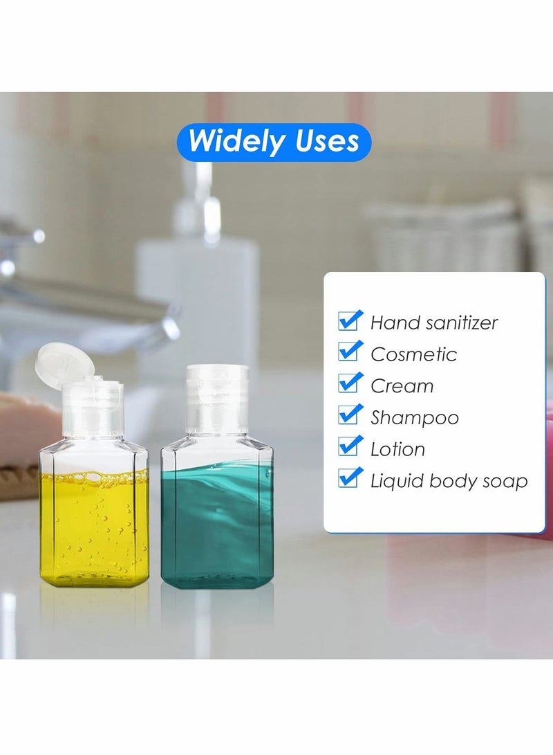 Excefore Travel Plastic Bottles, Clear with Flip Cap Portable Empty Hand Sanitizer, Refillable Reusable Bottles Squeezable Toiletry/Cosmetic Bottles - Image 5