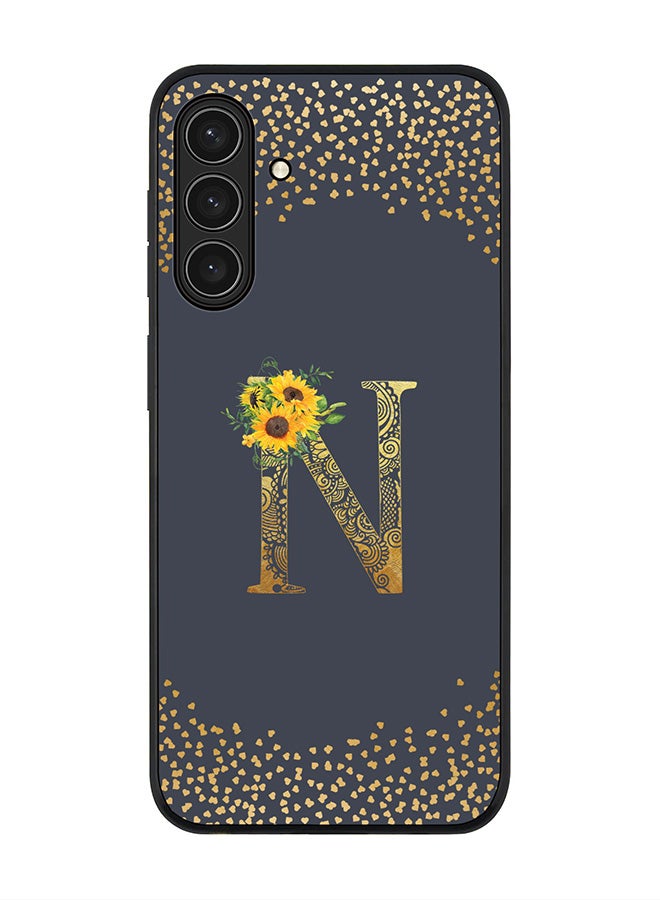 Stylizedd For Samsung Galaxy A17 / A17 4G Case,Slim fit Camera Protection, Shockproof Thin Phone cover  - Custom Floral Monogram - N  (Grey )