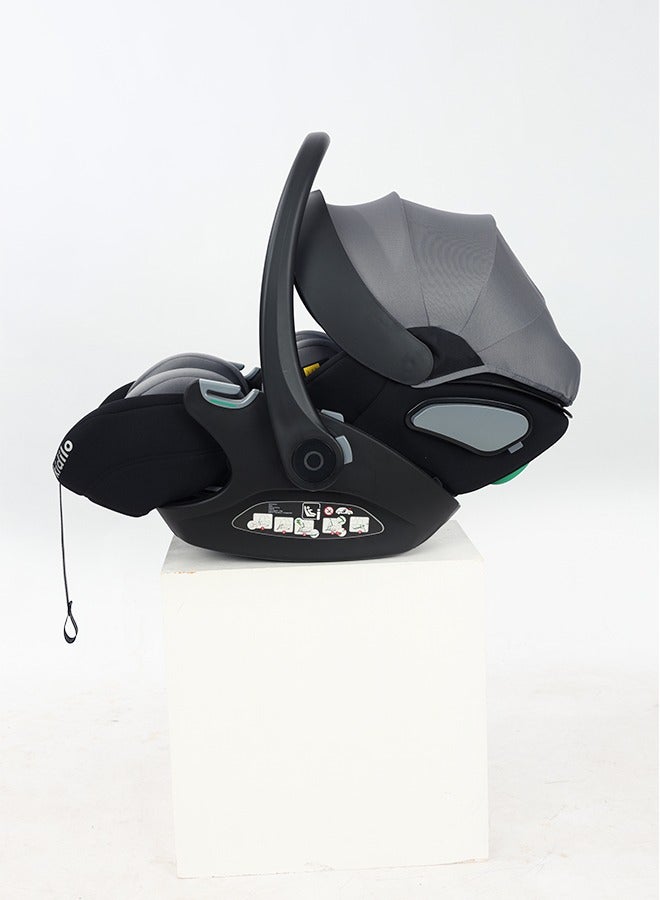 كيديليو مقعد سيارة محمول للأطفال مصنوع من مادة ناعمة مبطنة وحزام ثلاثي النقاط بتصميم مريح مع حامل قابل للغسل من الولادة إلى 15 شهرًا - Image 2