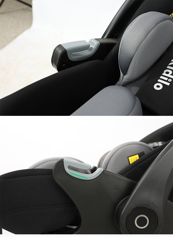 كيديليو مقعد سيارة محمول للأطفال مصنوع من مادة ناعمة مبطنة وحزام ثلاثي النقاط بتصميم مريح مع حامل قابل للغسل من الولادة إلى 15 شهرًا - Image 5