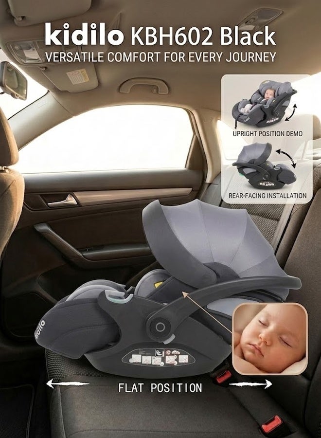 Kidilo Portable Baby Car Seat Padded Soft Material Three Point Harness Ergonomic Design with Carrier Washable from Birth to 15 Months - Image 1