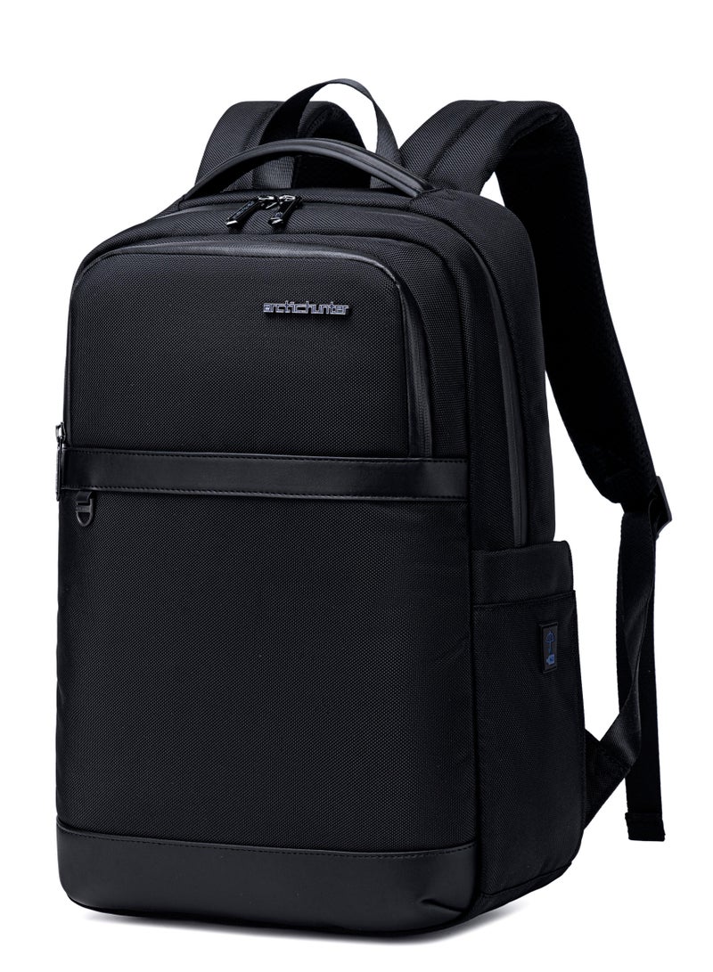 ARCTIC HUNTER durable casual daypack water resistant computer bag with luggage carry strap and anti-theft pockets for men and women, b00670, black - Image 1