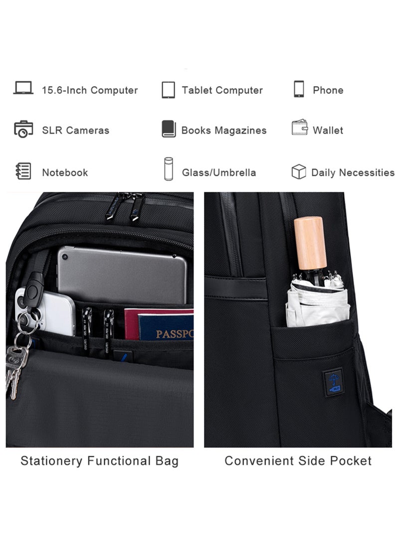 ARCTIC HUNTER durable casual daypack water resistant computer bag with luggage carry strap and anti-theft pockets for men and women, b00670, black - Image 5