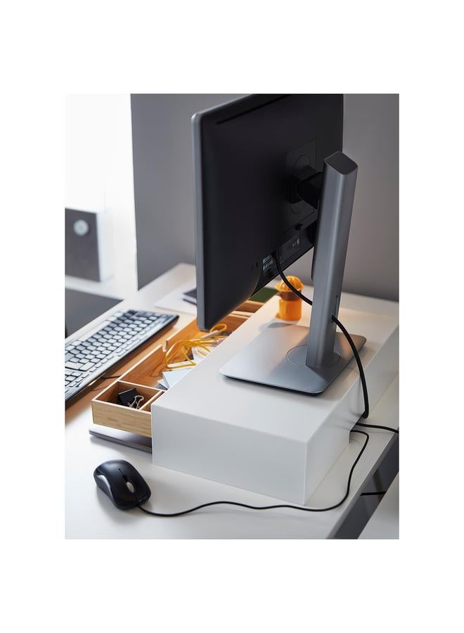 Zaboon Monitor stand with drawer, white - Image 4