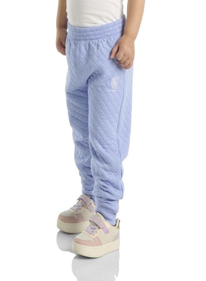 Carhartt Kid's CK9486 Quilted Jersey Logo Sweatpant - Girls - 2 Toddler - Pale Iris Purple