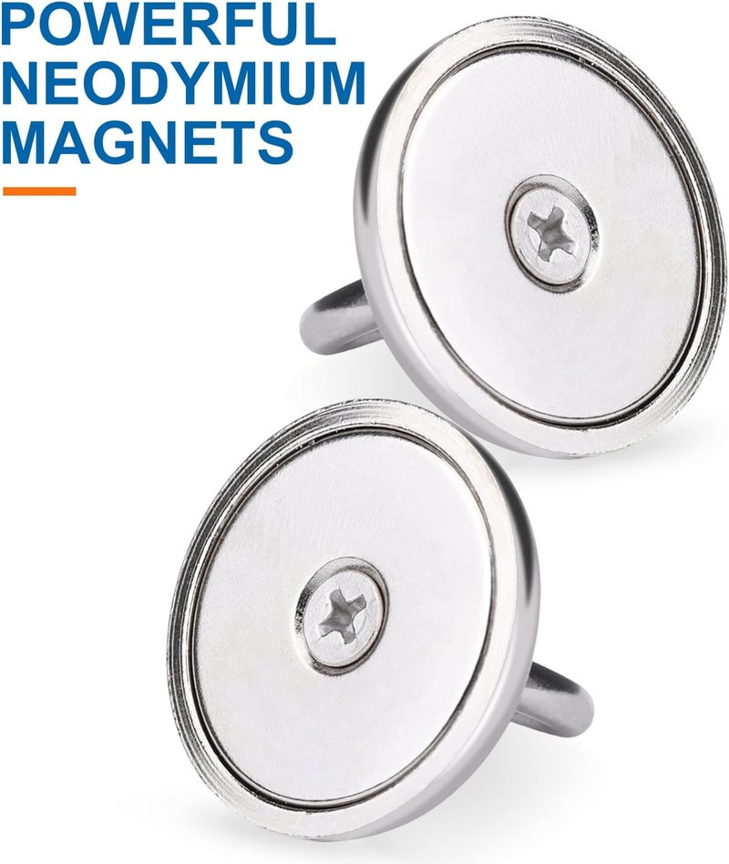 E BAVITE Magnetic Hooks, 100 LB（45KG） Heavy Duty Magnets with Countersunk Hole Eyebolt, Perfect for Home, Kitchen, Workplace, Office and Garage, Pack of 10 - Image 2